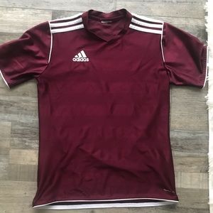 Maroon Adidas soccer tee